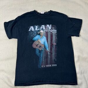 Alan Jackson Unisex Concert Tour T-Shirt Black Graphic‎ Print Medium